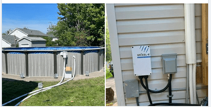 Pool installation with electrical box fitting by Twisted Electric in a New Brunswick property